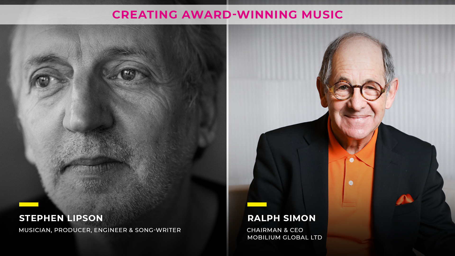 Creating award winning music, Stephen Lipson, Ralph Simon, 3rd Session- All about Music